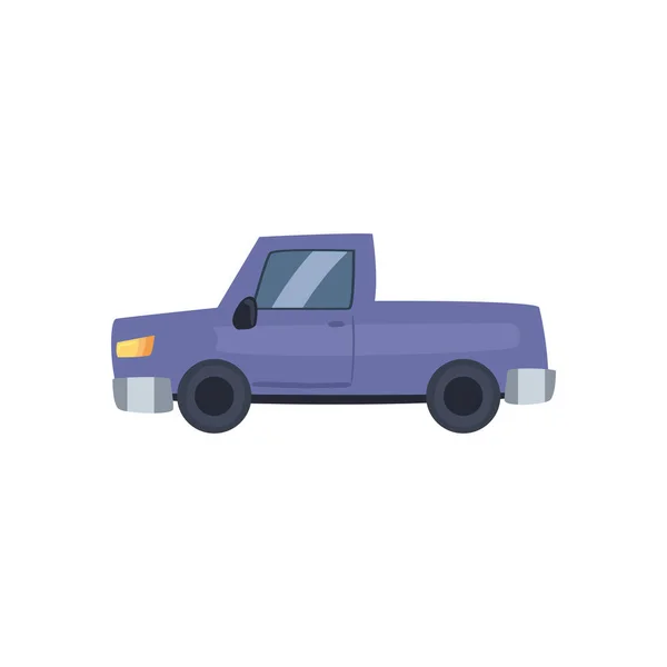 Púrpura y camioneta diseño de vectores de coches — Vector de stock