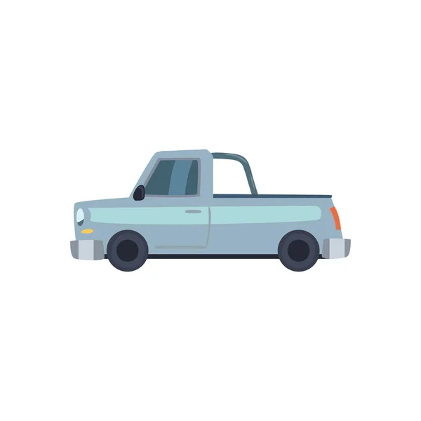 Grå och pickup bil ikon vektor design — Stock vektor
