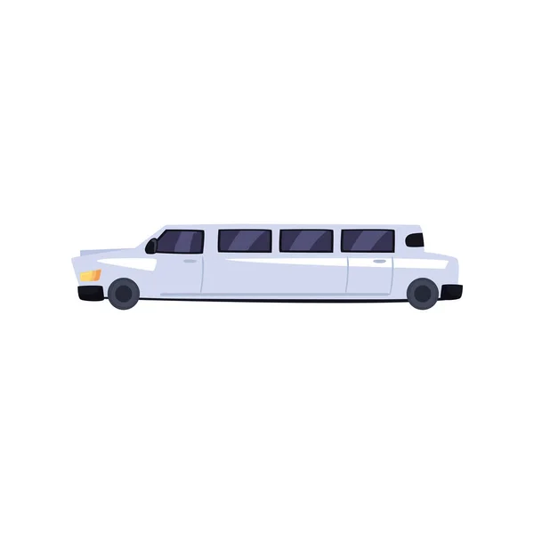 Белый и лимузин автомобиль иконка векторный дизайн — стоковый вектор