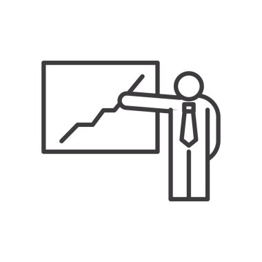 Tahta kravat vektör tasarımlı iş adamı avatarı