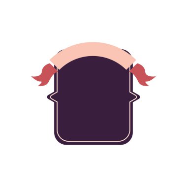 Mavi etiket çerçeve tasarımı üzerine klasik kurdele