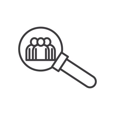 İş adamları lupe vektör tasarımında avatarlar