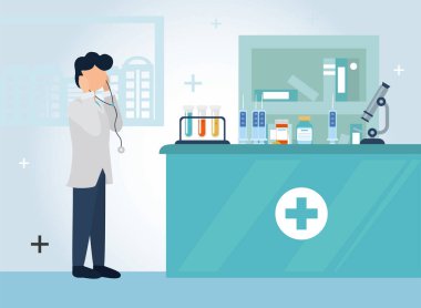 Simge kümesi vektör tasarımlı adam doktor