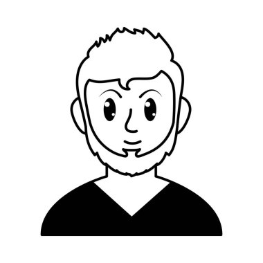 Sakallı Avatar adam, çizgi stili.