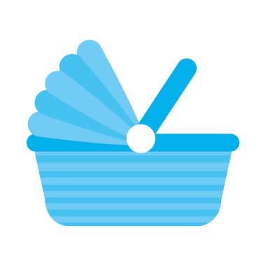 mavi bebek sepet simgesi, düz stil