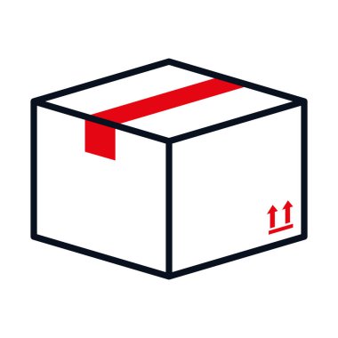 paket kutusu simgesi, yarım satır yarı renk biçimi