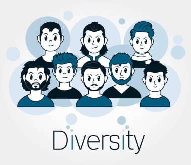 çeşitlilik insanlar simgesi seti, satır biçimi