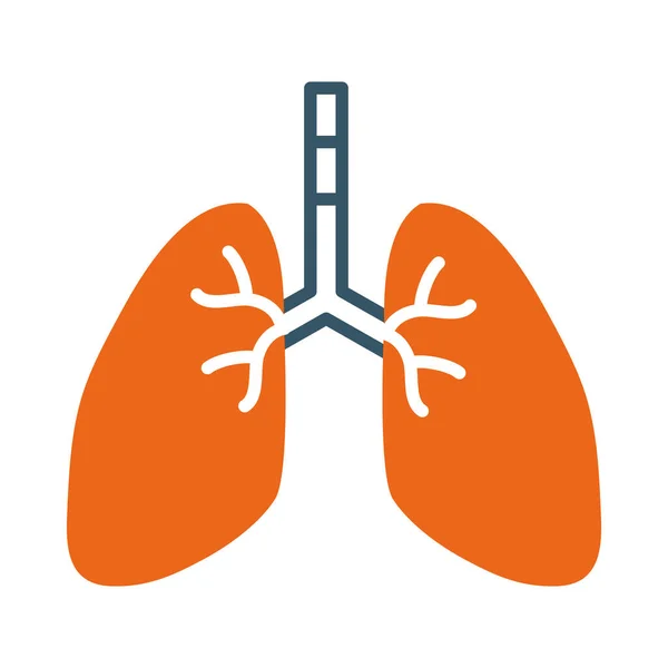 stock vector human lungs icon, line style