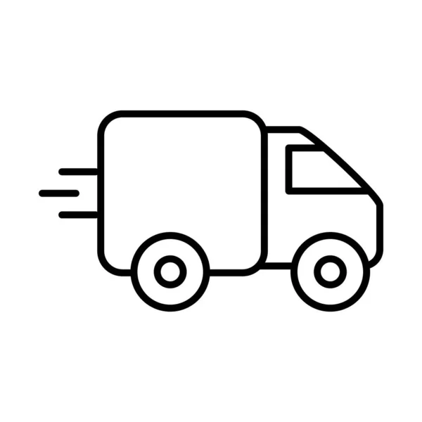 Ikona nákladního vozidla, styl čáry — Stockový vektor