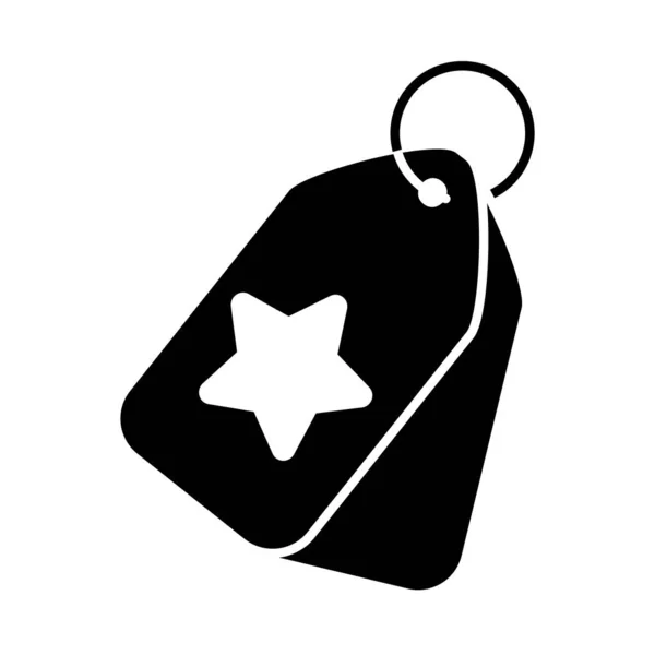 Étiquettes de prix avec icône étoile, style silhouette — Image vectorielle