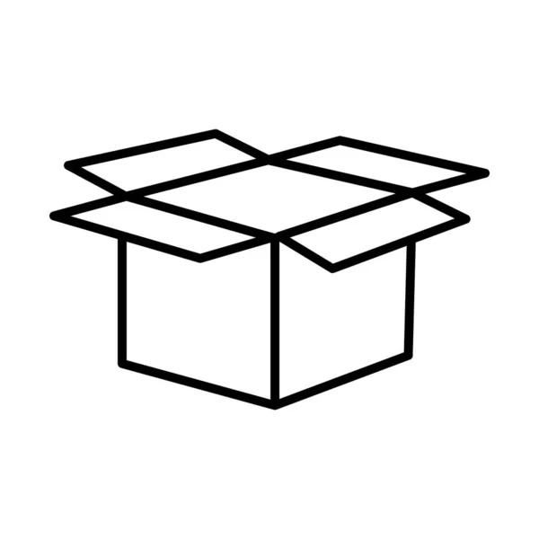 Icône boîte ouverte, style ligne — Image vectorielle