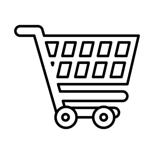 Ícone do carrinho de compras, estilo de linha — Vetor de Stock