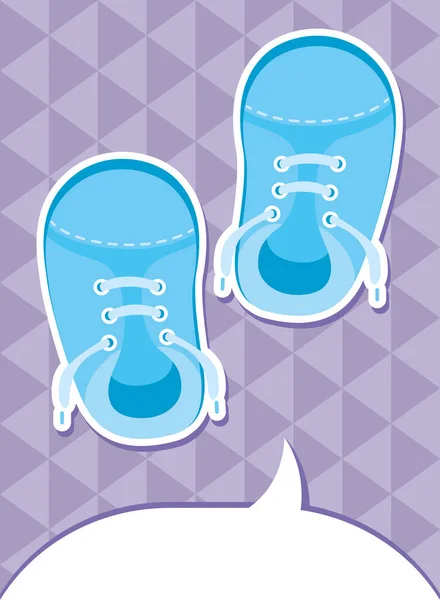 Zapatos azules del bebé, diseño colorido — Vector de stock