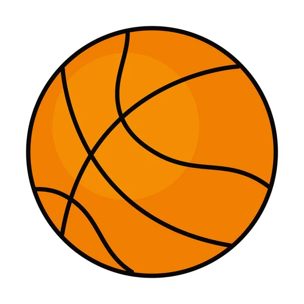 Basketbal bal pictogram, lijn en vul stijl — Stockvector