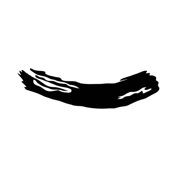 Sanatsal siyah boya fırçası vuruşunun simgesi, vektör çizimi — Stok Vektör