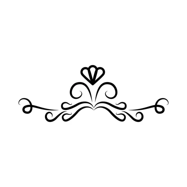 Ikone der Vintage Swirl Dekoration, Linienstil — Stockvektor