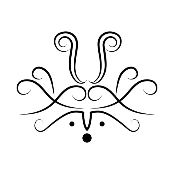 Elemento de remolino decorativo icono, estilo de línea — Vector de stock