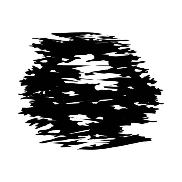 Artystyczna czarna farba w okrągłym kształcie, ilustracja wektora — Wektor stockowy