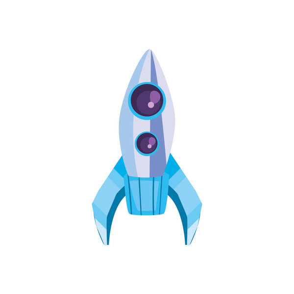 Space blue rocket icon vector design