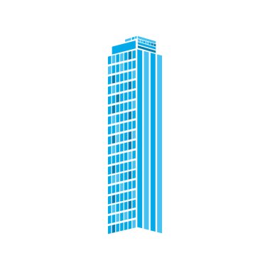 Çizgileri ve kare vektör tasarımı olan şehir binası