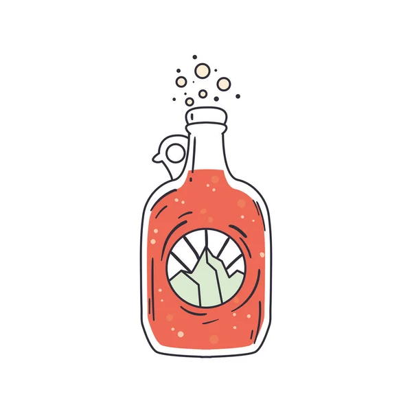 Botella de cerveza con sello diseño vectorial — Archivo Imágenes Vectoriales