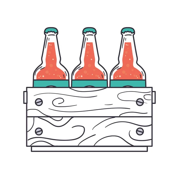 啤酒瓶盒病媒设计 — 图库矢量图片