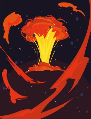 Duman vektör dizaynlı askeri patlama alevi