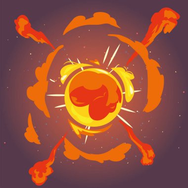 Askeri patlama alev kabarcık vektör tasarımı