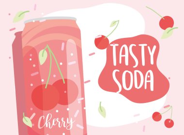 Lezzetli kiraz konservesi vektör tasarımı