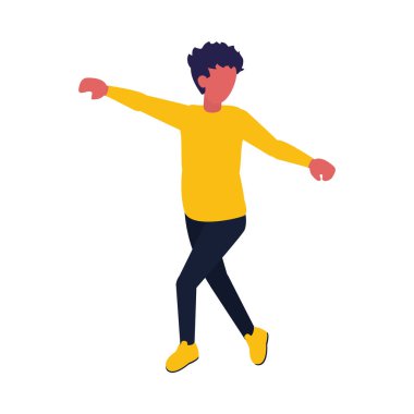 Genç adam dans ikonu, renkli tasarım