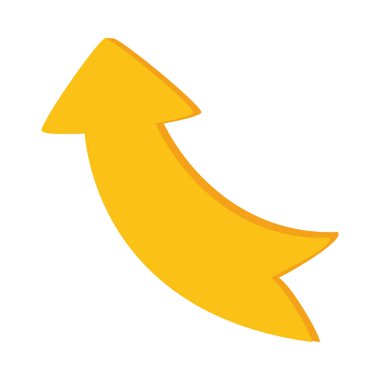 Sarı ok el çizilmiş simge, renkli tasarım