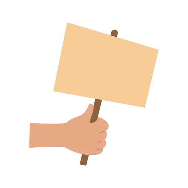 Ícone de mão segurando um cartaz em branco, design colorido —  Vetores de Stock