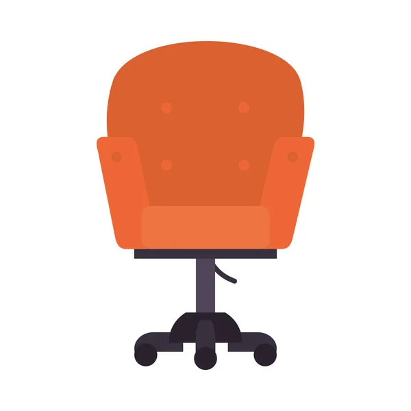 Pomarańczowe biurko krzesło ikona, płaski styl — Wektor stockowy