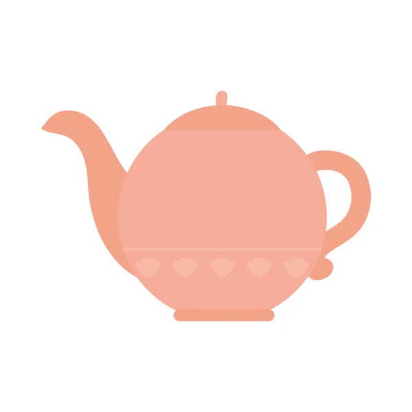 Dzbanek herbaty ręcznie rysowane ikona, kolorowy design — Wektor stockowy