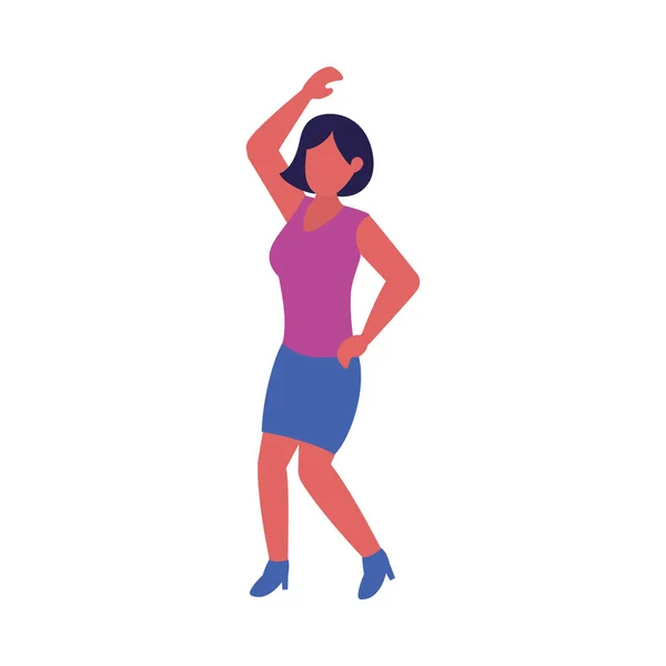Žena taneční ikona, barevný design — Stockový vektor