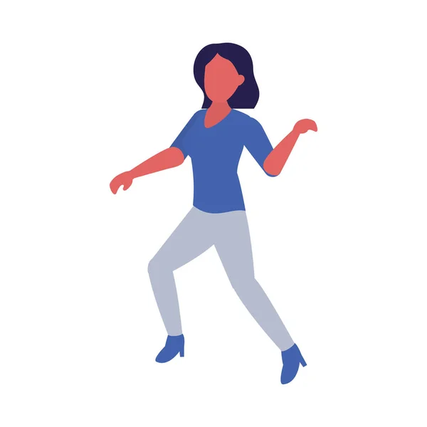 Avatar femme danse icône, design coloré — Image vectorielle