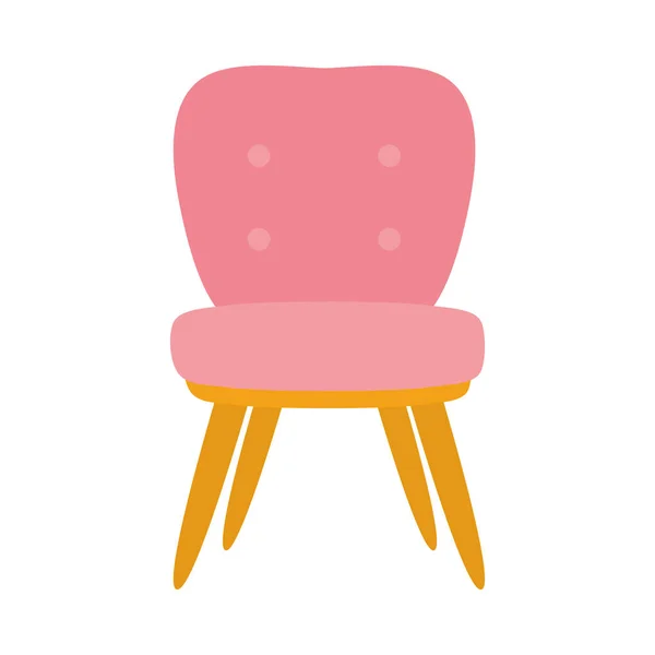 Icône de chaise rose, design coloré — Image vectorielle