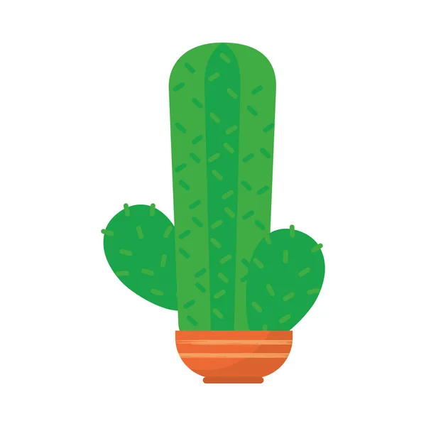 Cactus dans une icône de pot, design coloré — Image vectorielle