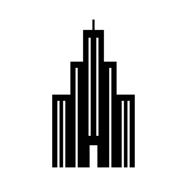 Şehir gökdelen bina simgesi, siluet biçimi