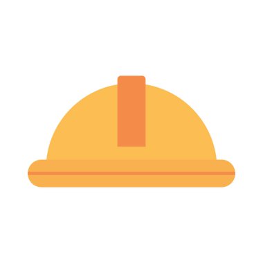 İnşaat miğferi simgesi, düz stil