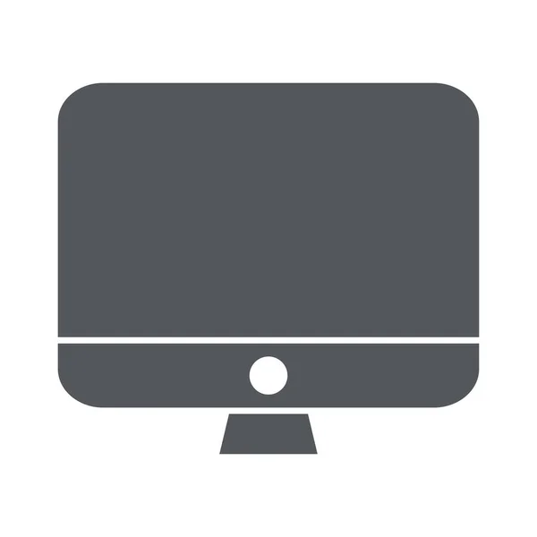 Ikona monitora komputerowego, styl sylwetki — Wektor stockowy