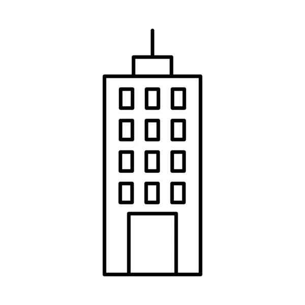 Icoon van het hotel gebouw, lijn stijl — Stockvector