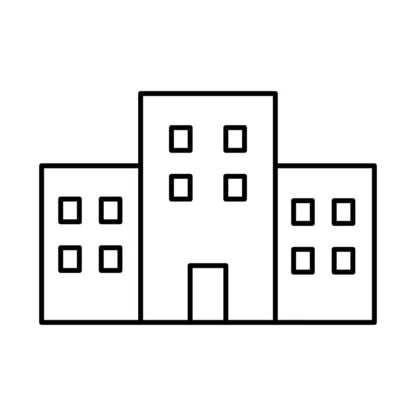 Stadsgebouw icoon, lijn stijl — Stockvector
