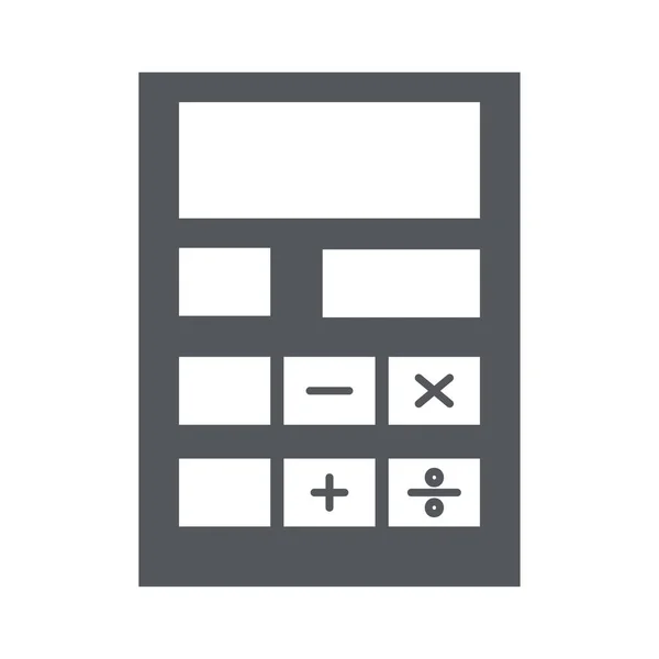 Calculator device icon, silhouette style — Stock Vector