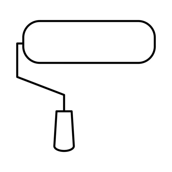페인트 롤러 아이콘, 라인 스타일 — 스톡 벡터