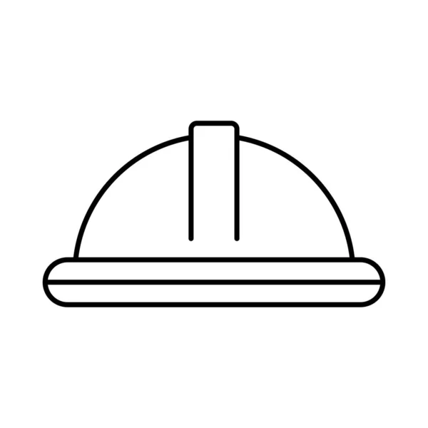 Ícone de capacete de construção, estilo de linha — Vetor de Stock