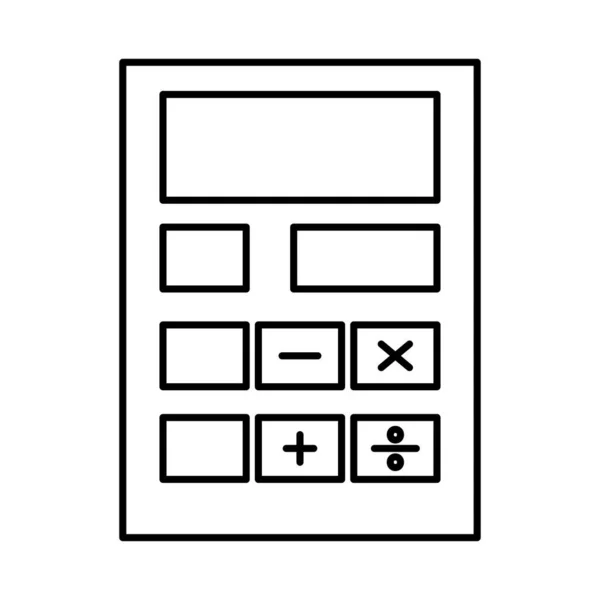 Calculator device icon, line style — Stock Vector