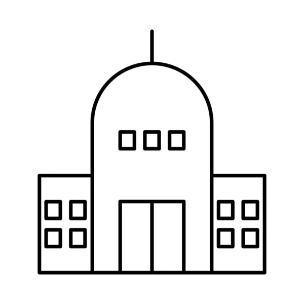 Moderní ikona budovy, styl čáry — Stockový vektor