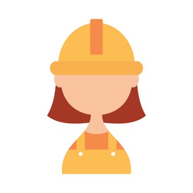kadın inşaat ikonu, düz stil