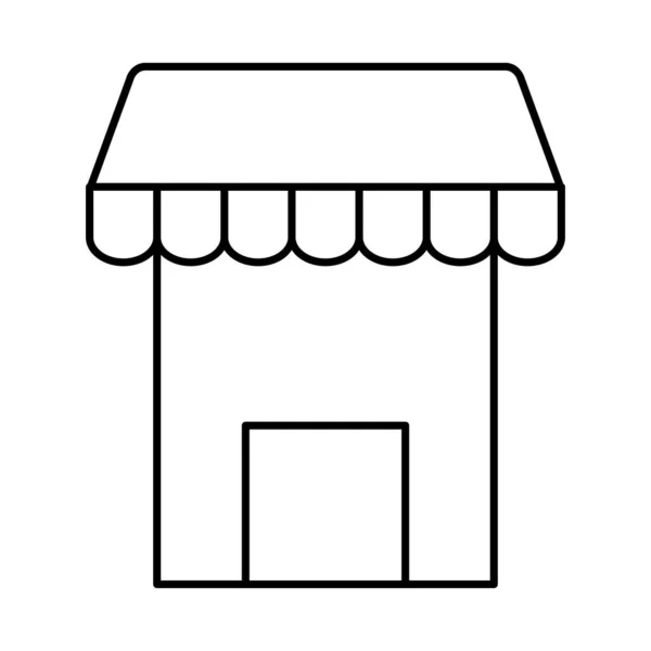 Icono del edificio de la tienda, estilo de línea — Archivo Imágenes Vectoriales